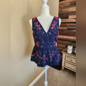 J. Crew embellished linen blouse size 10